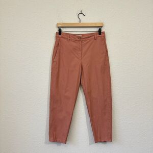 EILEEN FISHER Cotton Hemp Stretch Straight Pants Chino Washed Red
